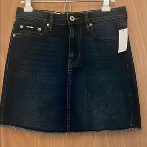 Dkny Blue Mid Rise Denim A-Line Skirt Casual